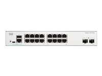 Cisco Catalyst 1300-16T-2G - Switch - L3 - Styrt - 16 x 10/100/1000Base-T + 2 x Gigabit Ethernet SFP - rackmonterbar - gjenfabrikert C1300-16T-2G-RF