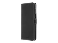 Insmat Flip Case - Lommebok for mobiltelefon - ekte skinn, polykarbonat - svart - for Motorola Moto G53, G53 5G 650-3143
