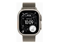 Apple Watch Ultra 3 - 49 mm - naturlig titan - Ja smartklokke med fint strikket løkke - båndbredde: M - 64 GB - LTE, NFC, Wi-Fi 4, UWB, Bluetooth - 5G - 61.6 g MEWY4DH/A