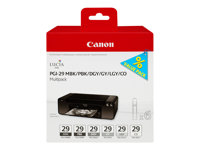 Canon PGI-29 MBK/PBK/DGY/GY/LGY/CO Multipack - 6-pack - 36 ml - grå, lysegrå, mørk grå, matt svart, fotosort, kromaoptimerer - original - blekkbeholder - for PIXMA PRO-1 4868B018