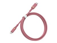 OtterBox - Lightning-kabel - Lightning hann til 24 pin USB-C hann - 1 m - sprudlende rosa - Power Delivery-støtte 78-52650