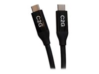 C2G 3.3ft (1m) USB-C Male to USB-C Male Cable (20V 5A) - USB4 (40Gbps) - USB-kabel - 24 pin USB-C (hann) til 24 pin USB-C (hann) - USB 2.0 / USB 3.2 / USB4 / Thunderbolt 3 - 20 V - 5 A - 1 m - reversible kontakter, 8K-støtte, gullglimtkontakter, USB Power Delivery (100 W) - svart C2G28878