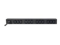 APC Basic Rack-Mount PDU - Strømfordelingslist (kan monteres i rack) - AC 208/230 V - inngang: IEC 60320 C20 - utgangskontakter: 12 (power IEC 60320 C13) - 1U - 19" - 2.5 m kabel - svart - for P/N: SMTL1000RMI2UC, SMX1000C, SMX1500RM2UC, SMX1500RM2UCNC, SMX750C, SMX750CNC AP9565