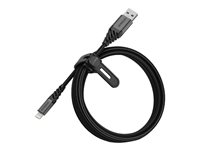 OtterBox Premium - Lightning-kabel - USB hann til Lightning hann - 2 m - mørk askesvart 78-52644