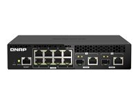 QNAP QSW-M2108R-2C - Switch - Styrt - 8 x 2.5GBase-T + 2 x combo 10 Gigabit SFP+/RJ-45 - stasjonær, rackmonterbar QSW-M2108R-2C
