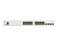 Cisco Catalyst 1300-24FP-4X - Switch - L3 - Styrt - 24 x 10/100/1000 (PoE+) + 4 x 10 Gigabit SFP+ - rackmonterbar - PoE+ (375 W) C1300-24FP-4X
