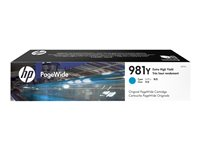 HP 981Y - 185 ml - Ekstra høy ytelse - cyan - original - PageWide - blekkpatron - for PageWide Enterprise Color MFP 586; PageWide Managed Color E55650 L0R13A