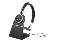 Jabra Evolve 65 SE UC Mono - Hodesett - on-ear - Bluetooth - trådløs - USB - med ladestativ - Optimert for UC 6593-833-499