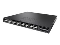 Cisco Catalyst 3650-48FQ-L - Switch - Styrt - 48 x 10/100/1000 (PoE+) + 4 x 10 Gigabit SFP+ - stasjonær, rackmonterbar - PoE+ (775 W) WS-C3650-48FQ-L
