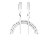 GRATEQ PRO - Lightning-kabel - 24 pin USB-C hann til Lightning hann - 2.25 m - hvit - USB Power Delivery (60W), flettet kabel 86041GC
