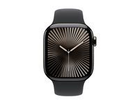 Apple Watch Series 10 (GPS + Cellular) - 42 mm - skifer titan - smartklokke med sportsbånd - fluorelastomer - svart - båndbredde: M/L - 64 GB - LTE, Wi-Fi 4, UWB, Bluetooth - 4G - 34.4 g MWXH3QN/A