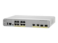 Cisco Catalyst 2960CX-8PC-L - Switch - Styrt - 8 x 10/100/1000 (PoE+) + 2 x SFP + 2 x 10/100/1000 - stasjonær, rackmonterbar, DIN-skinnemonterbar, veggmonterbar - PoE+ (124 W) - oppusset WS-C2960CX-8PCL-RF