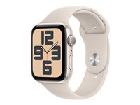 Apple Watch SE (GPS) - 2. generasjon - 44 mm - stjernelysaluminium - smartklokke med sportsbånd - fluorelastomer - stjernelys - båndbredde: S/M - 32 GB - Wi-Fi, Bluetooth - 32.9 g MRE43DH/A