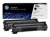 HP 78A - 2-pack - svart - original - LaserJet - tonerpatron (CE278AD) - for LaserJet Pro M1536dnf, P1566, P1606DN CE278AD