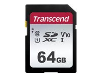 Transcend 300S - Flashminnekort - 64 GB - Video Class V10 / UHS-I U1 / Class10 - SDXC UHS-I TS64GSDC300S