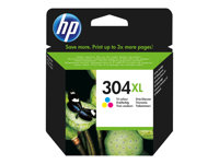 HP 304XL - Høy ytelse - farge (cyan, magenta, gul) - original - blekkpatron - for AMP 130; Deskjet 26XX, 37XX; ENVY 50XX N9K07AE#301