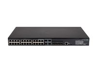 HPE FlexNetwork 5140 24G PoE+ 4SFP+ EI - Switch - L3 - smart - 24 x 10/100/1000 (PoE+) + 4 x kombo 10/100/1000Base-T (PoE+) / 100/1000Base-X SFP + 4 x 10 Gigabit Ethernet / 1 Gigabit Ethernet SFP+ - rackmonterbar - PoE+ (370 W) JL827A#ABB