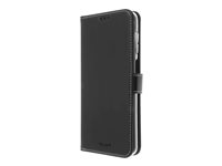 Insmat Flip Case - Lommebok for mobiltelefon - ekte skinn, termoplast-polyuretan (TPU) - svart - for Samsung Galaxy A12 650-2928