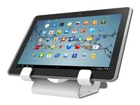 Compulocks Universal Tablet Holder with Coiled Cable Lock - Stativ - for nettbrett - låsbar - høyverdig aluminium - hvit - skrivebord CL12CUTHWB