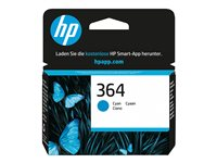 HP 364 - 3 ml - cyan - original - blekkpatron - for Deskjet 35XX; Photosmart 55XX, 55XX B111, 65XX, 7510 C311, 7520, Wireless B110 CB318EE#ABB