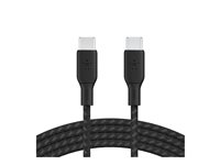 Belkin BoostCharge - USB-kabel - 24 pin USB-C (hann) til 24 pin USB-C (hann) - 2 m - svart - for Apple 10.9-inch iPad Air; Google Pixel 4a, 5, 6; Samsung Galaxy Note20, S21, S21 5G, S22 CAB014BT2MBK