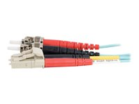 C2G LC-ST 10Gb 50/125 OM3 Duplex Multimode PVC Fiber Optic Cable (LSZH) - Nettverkskabel - ST flermodus (hann) til LC multimodus (hann) - 30 m - fiberoptisk - dupleks - 50 / 125 mikroner - OM3 - halogenfri - akvamarin 85548