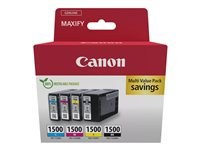 Canon PGI-1500 BK/C/M/Y Multipack - 4-pack - svart, gul, cyan, magenta - original - blekkbeholder - for MAXIFY iB4050, iB4150, MB5150, MB5155, MB5350, MB5450 9218B006