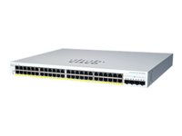 Cisco Business 220 Series CBS220-48P-4X - Switch - smart - 48 x 10/100/1000 (PoE+) + 4 x 10 Gigabit SFP+ (opplenke) - rackmonterbar - PoE+ (382 W) - gjenfabrikert CBS220-48P-4XUK-RF