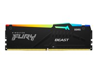 Kingston FURY Beast RGB - DDR5 - modul - 16 GB - DIMM 288-pin - 3000 MHz / PC5-48000 - CL36 - 1.35 V - ikke-bufret - on-die ECC - svart KF560C36BBE2A-16