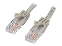 StarTech.com 15m Gray Cat5e / Cat 5 Snagless Patch Cable - Koblingskabel - RJ-45 (hann) til RJ-45 (hann) - 15 m - UTP - CAT 5e - formstøpt, uten hindringer - grå 45PAT15MGR