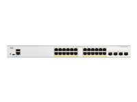 Cisco Catalyst 1200-24P-4X - Switch - L3 - smart - 24 x 10/100/1000 (PoE+) + 4 x 10Gb Ethernet SFP+ - rackmonterbar - PoE+ (195 W) C1200-24P-4X