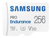 Samsung PRO Endurance MB-MJ256KA - Flashminnekort (microSDXC til SD-adapter inkludert) - 256 GB - Video Class V30 / UHS-I U3 / Class10 - microSDXC UHS-I - hvit MB-MJ256KA/EU