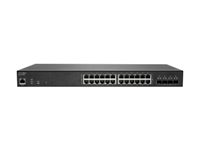 SonicWall Switch SWS14-24FPOE - Switch - Styrt - 24 x 10/100/1000 (PoE+) + 4 x 10 Gigabit SFP+ - rackmonterbar - PoE+ (410 W) - NFR, demo 02-SSC-4870