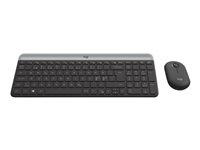 Logitech Slim Wireless Combo MK470 - Tastatur- og mussett - trådløs - 2.4 GHz - Nordisk - grafitt 920-009200